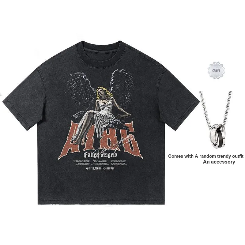 A186 T Shirts Unisex Black Random Comes With A Necklace-0
