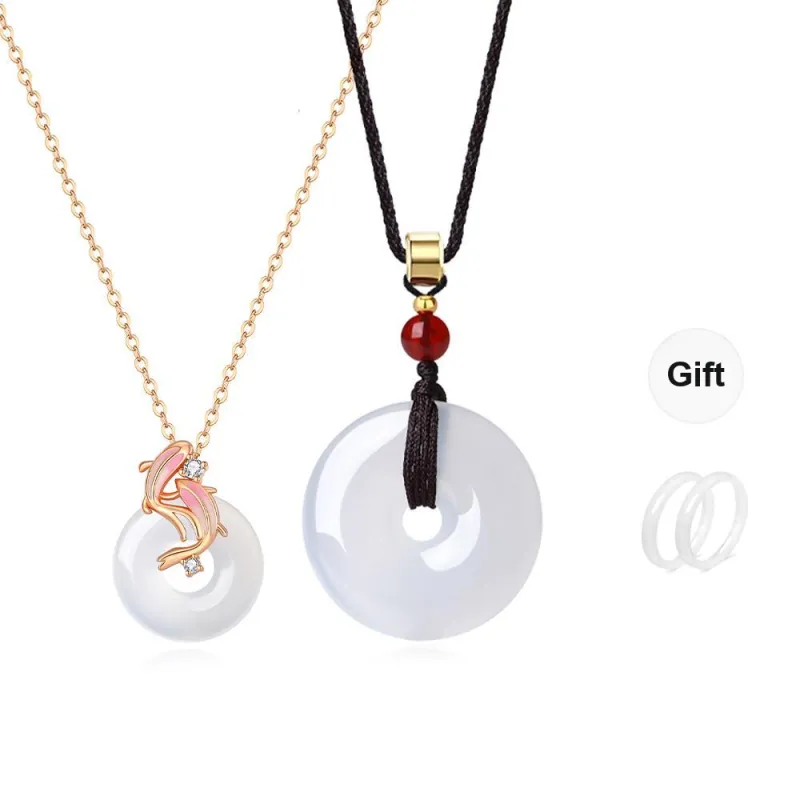 GUDS GAVE Chalcedony Jade Necklaces Unisex-2