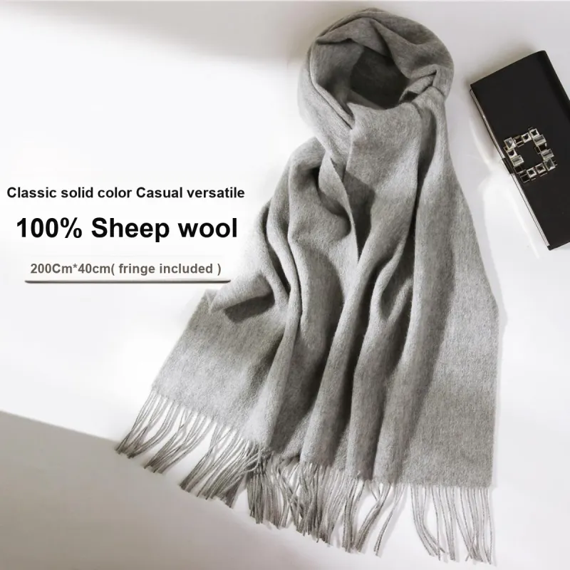 Shanghai Story 100% Sheep Wool Knit Scarves Unisex Multiple Colors-19