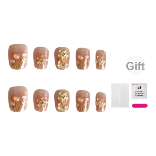 JIABITU 3D-эффект Тюльпан Съемный Стиль False Nail Короткий LADDER Смешанный цвет Стиль Smudge Instagram