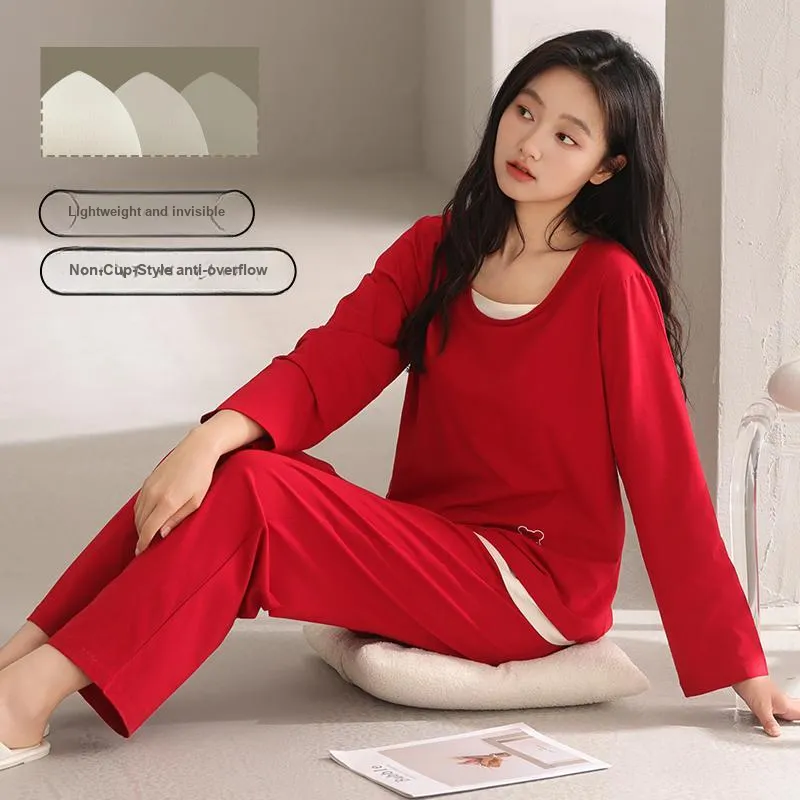 White Ran Women's Pajama Sets-4