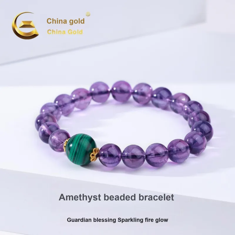 CHINA GOLD Natural Amethyst Bracelets Unisex-1