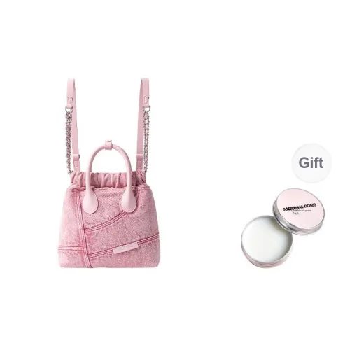 AMAZING SONG Stray Bag Series Denim Denim Small Backpack Handbag Backpack Small Size Women's Blue/Pink