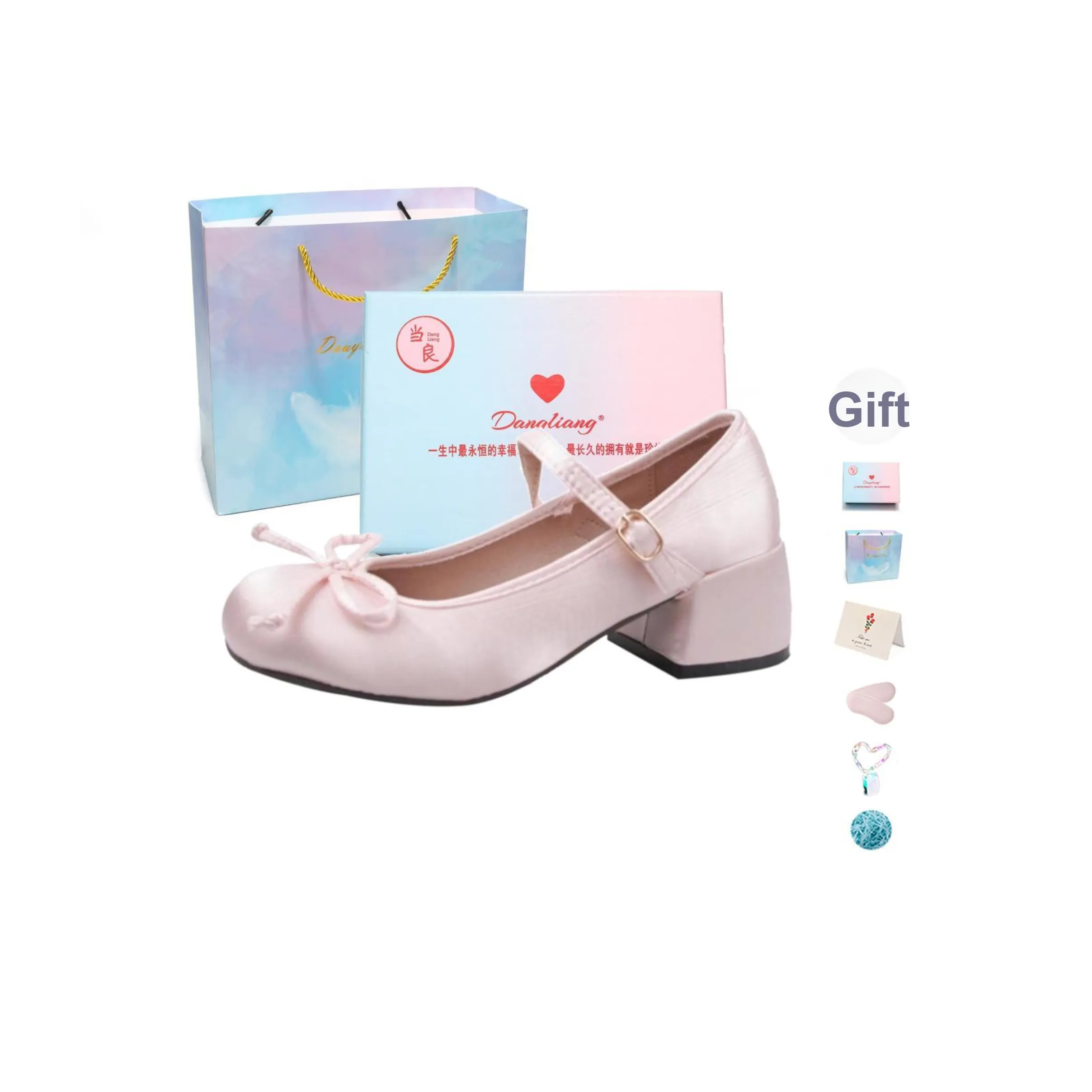 Be Good Грубый каблук Туфли Мэри Джейн 4,5 см Женские Набор в подарочной коробке