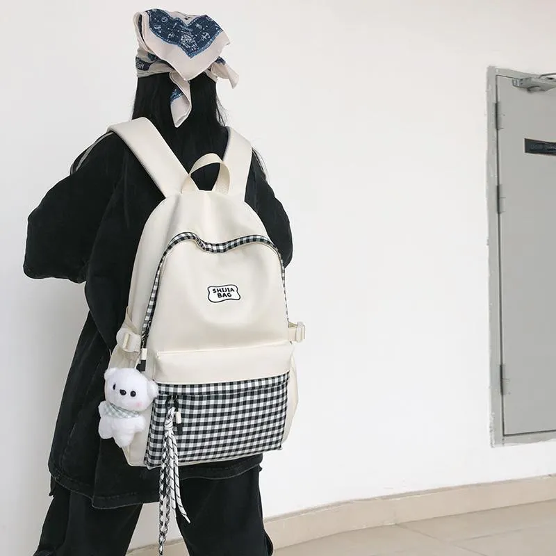 URBAN FOREST Nylon Backpack Unisex White/Black-2