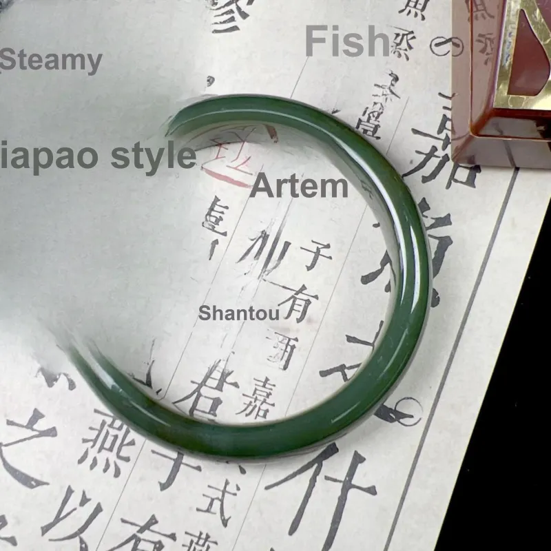 SIYIJIA Hetian Jade Bangles Green Jade Women's-1