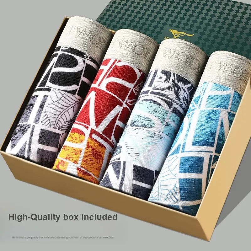 SEPTWOLVES Underwear Gift Box All Season Men's 4 Pack Gift Box Set+Shopping Bag-2