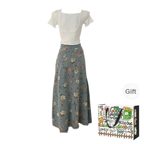 OURUOKE Two Piece Skirt Sets Women's
