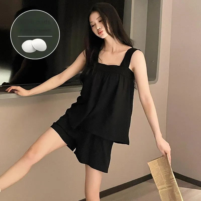XIAFENYAN Pajama Set Women's Black-2
