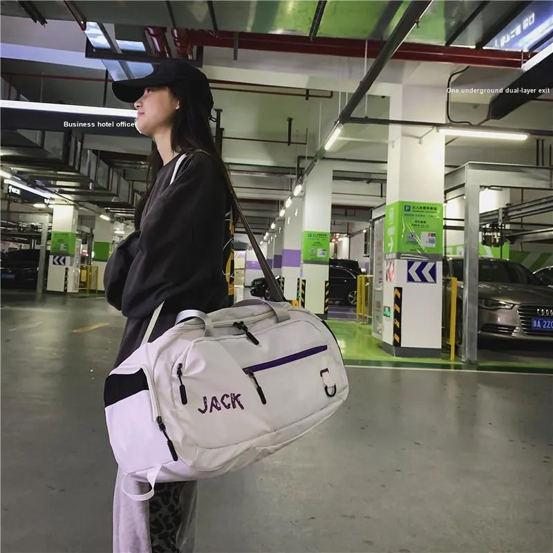 PULUWIRR Oxford Gym Bag Medium Size Unisex White, Black-35