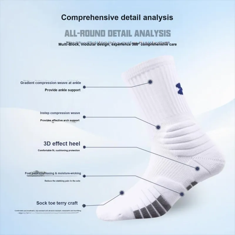 Under Armour Basketball Socks Unisex Combo Set-5