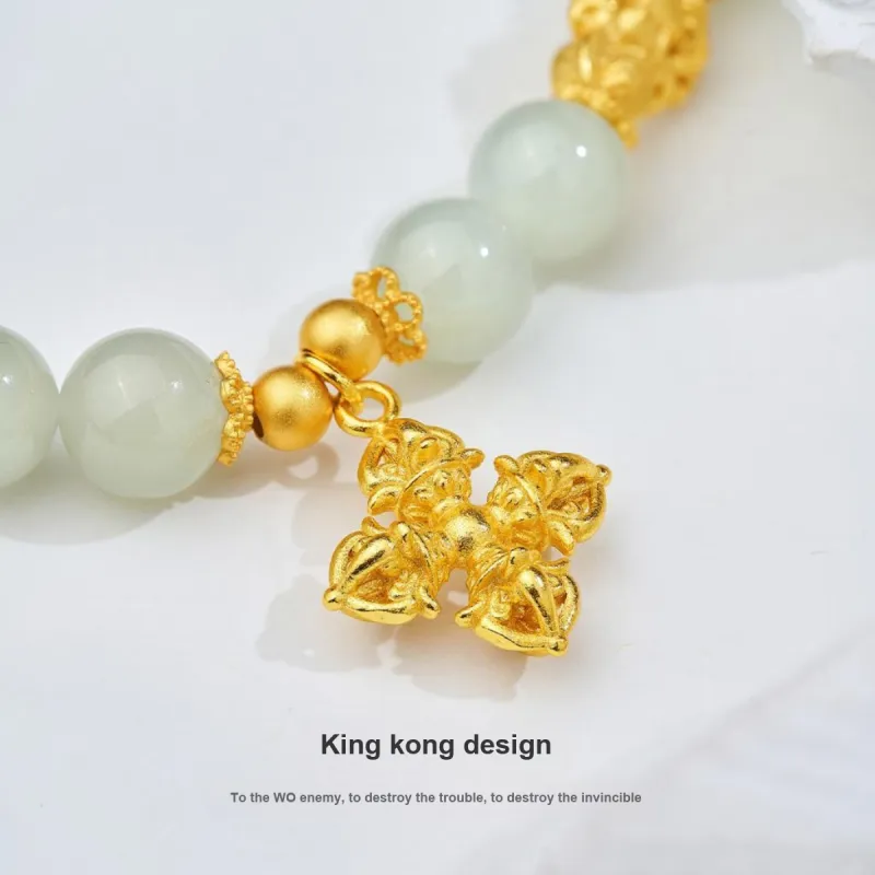 ME LUXE Hetian Jade Bracelets Pale Greenish White Jade Unisex-2