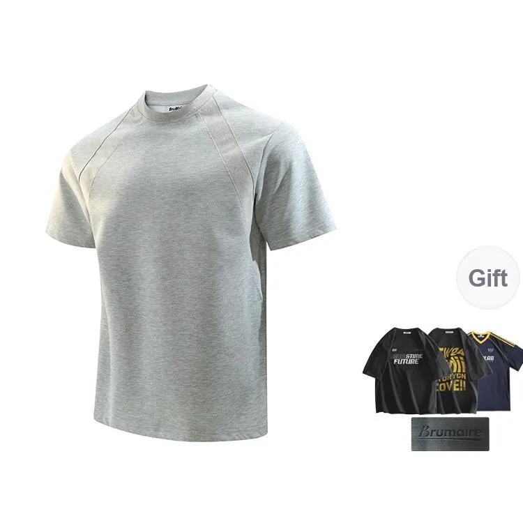BRUMAIRE T Shirt Unisex Light Gray Includes Random Short Sleeved Top+Brooch-0