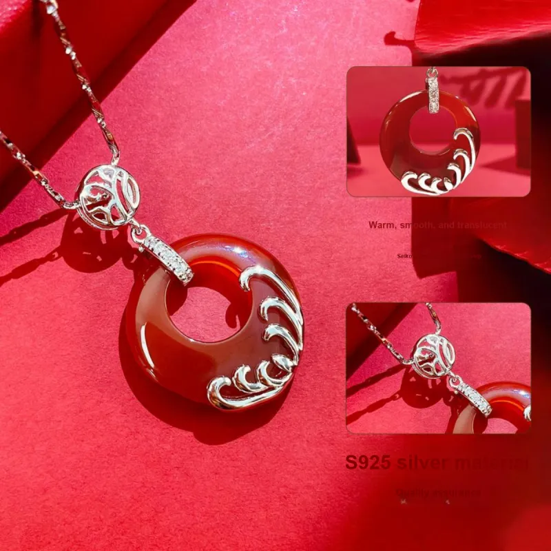 Love Agate Jade Necklaces Women's-2