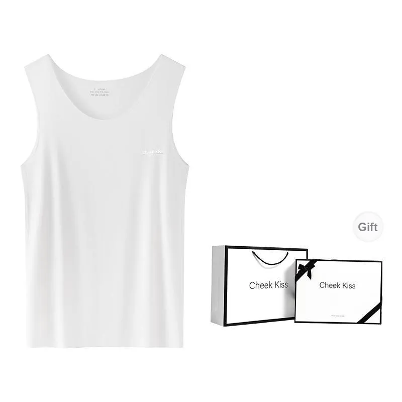 Cheekkiss Tank Top Men's Spring And Summer Solid Color Seamless Inner Base T Shirt For Men With Premium Gift Box Set-0