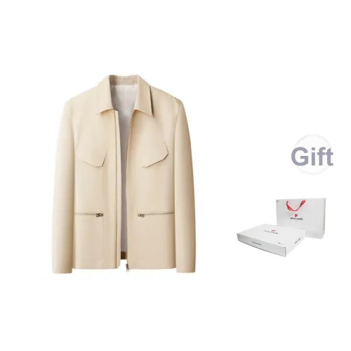 PIERRE CARDIN Кожа Куртка Мужская Белая