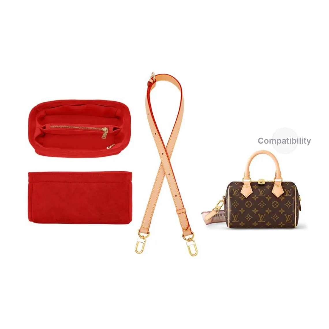 Kim Yeon sha Cow Leather Liner, Bag Accessory Women's Vegetable Tanned Leather