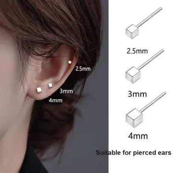 GUDUD 999 Fine Silver Stud Earrings Unisex