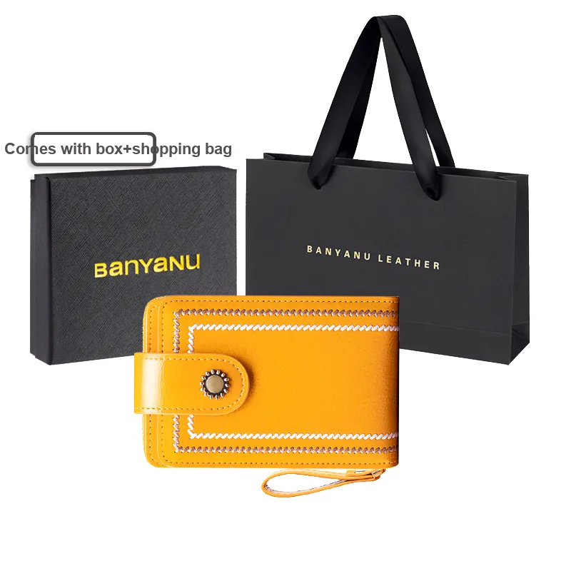 Banyanu Cow Leather Card Holder Regular Women's Jasper/Burgundy/Black/Peacock Blue/Brown/Antique Yellow-46