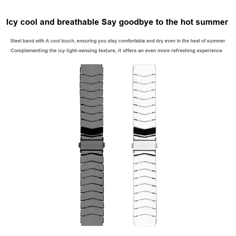Mr. Strap Xiaomi Red Beige Compatibility Watch Band Made Of Steel-1