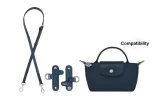Adjustable Shoulder Strap 94-114cm+Perforated (Dark Blue Silver-Tone Buckle)