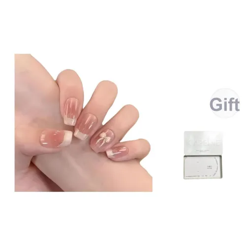 K'APEINE Золотистая Нефритовая Обхват талии Handcrafted False Nail Art MID Длина (размер в длину) Квадратный Овал Розовый Румяна Stain Французский