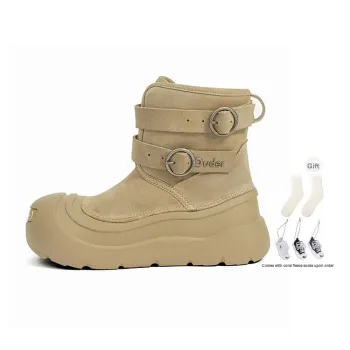 Ouder Snower Open Ended Smiley Collection Warm And Wear Resistant Crew Snow Boots Women's Khaki