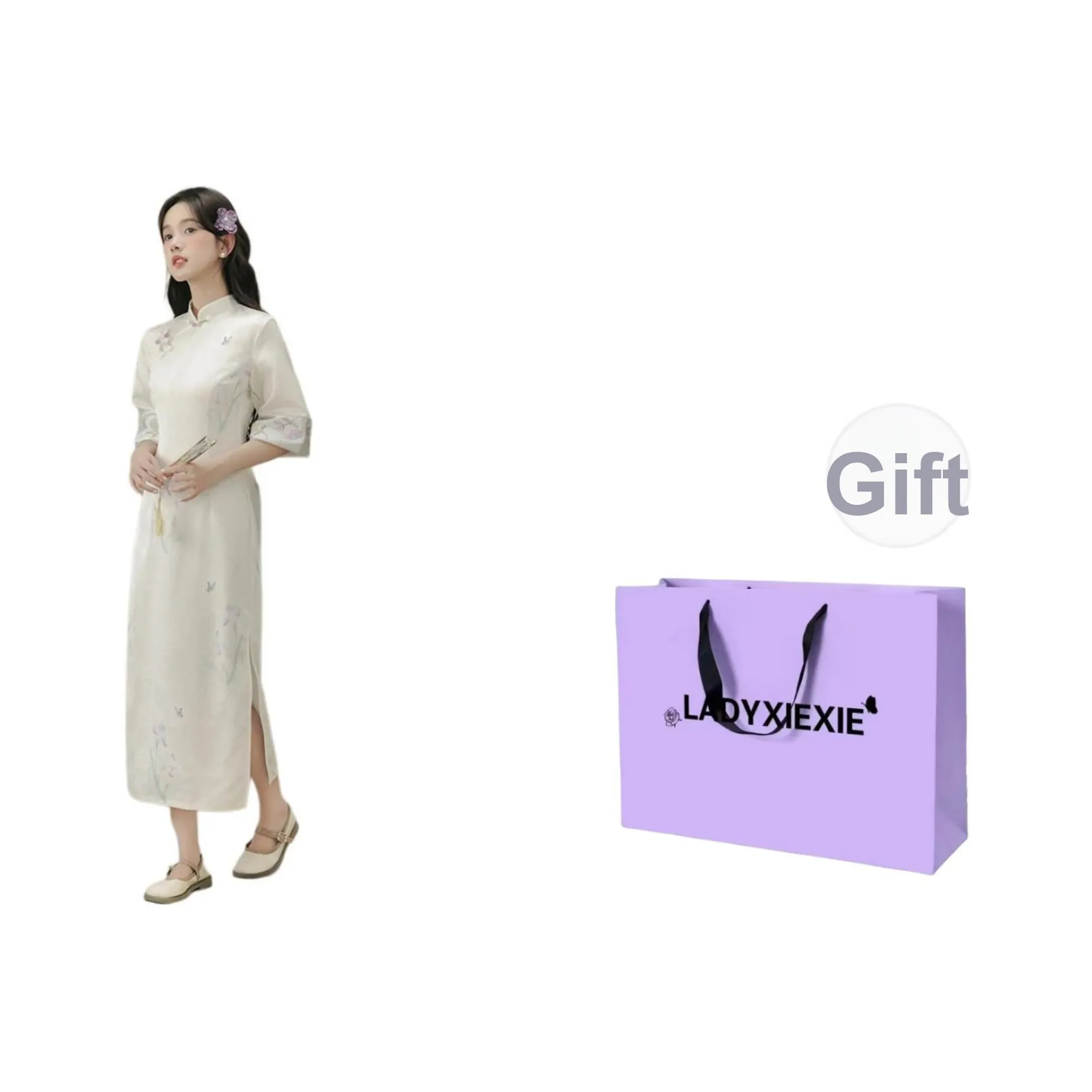 LADYXIEXIE Длинное платье с длинными рукавами женское