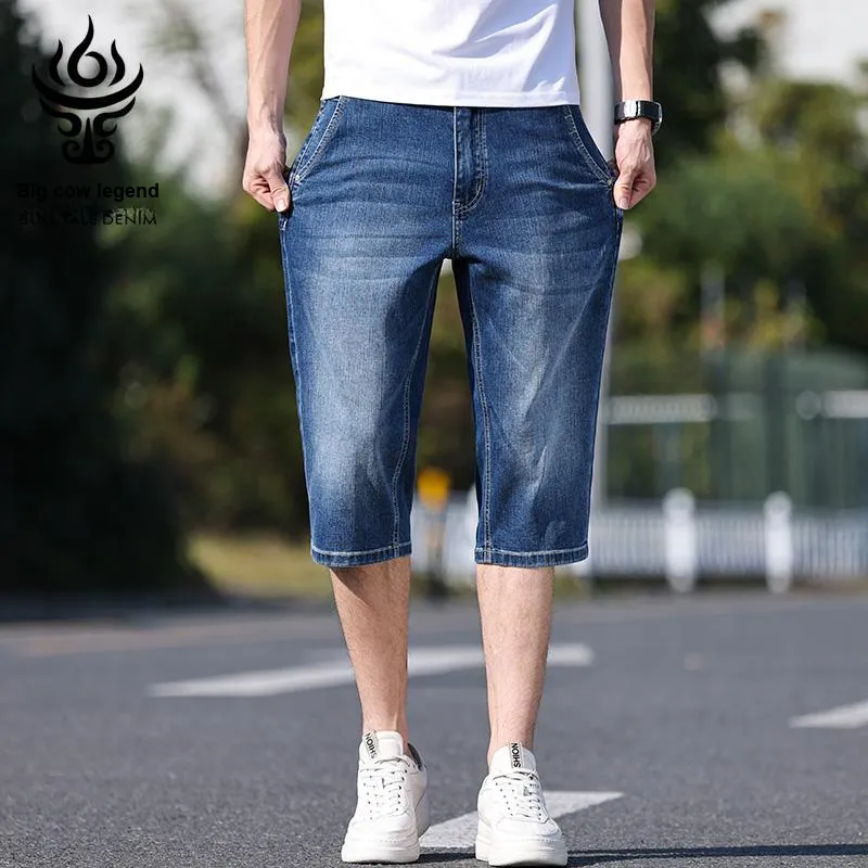 DANIUCHUANSHUO Denim Shorts Men's Blue-5