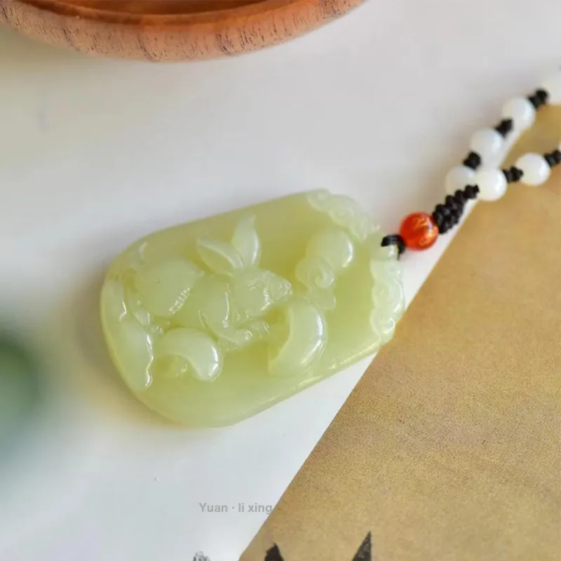 LAOMIAO Pendants Green Jade Unisex-5