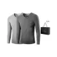 Men's V-Neck Top (Dark Heather Gray+Light Heather Gray) Fleece-Lined Thermal/Thickened Temperature Locking