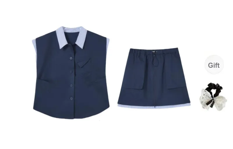 PAVEA Two Piece Skirt Sets Women's-5
