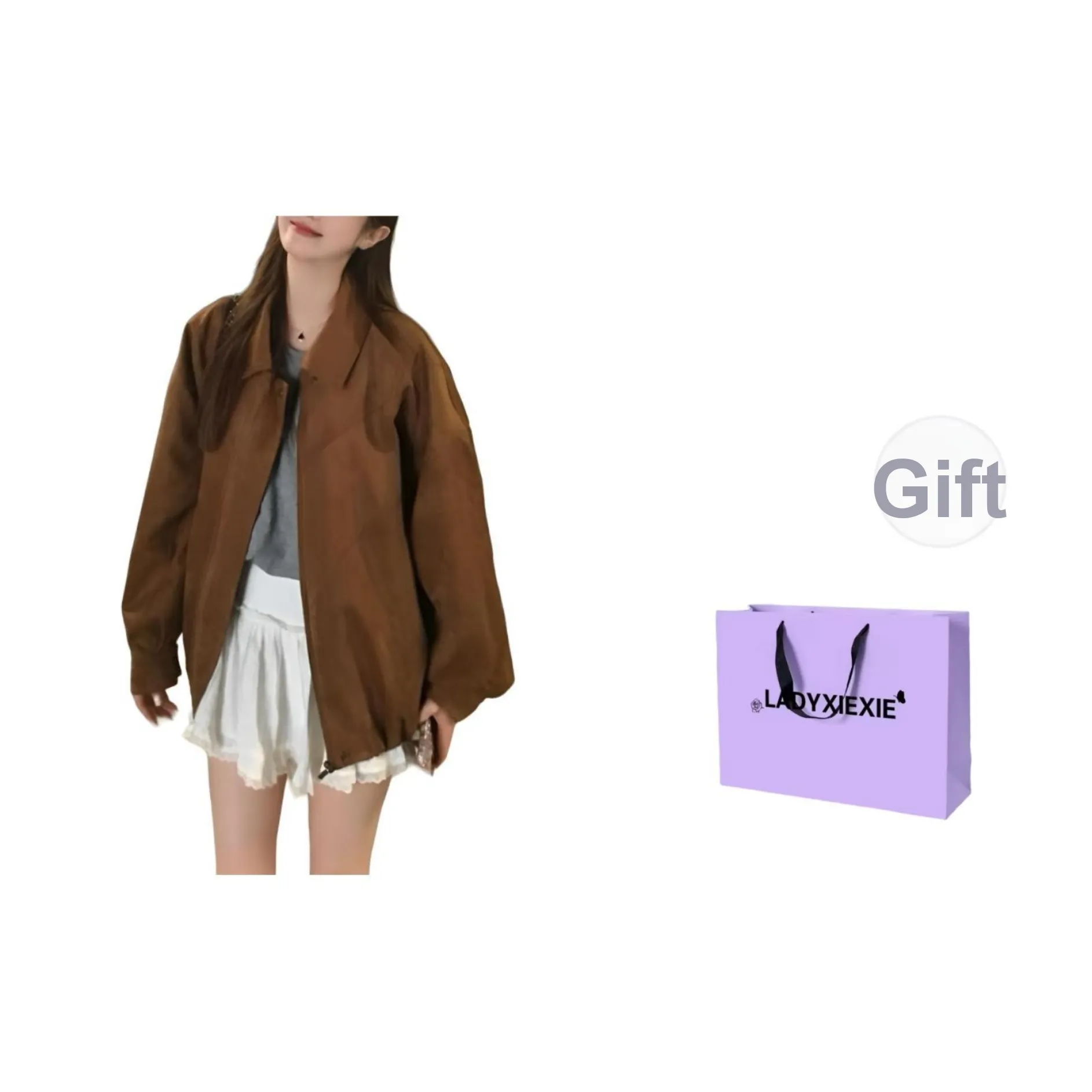 LADYXIEXIE Коричневый Женский Куртка