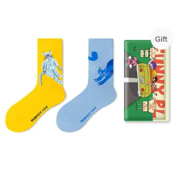 PL Mid Calf Socks Unisex Shopping Bag 2 Pack Mixed Color