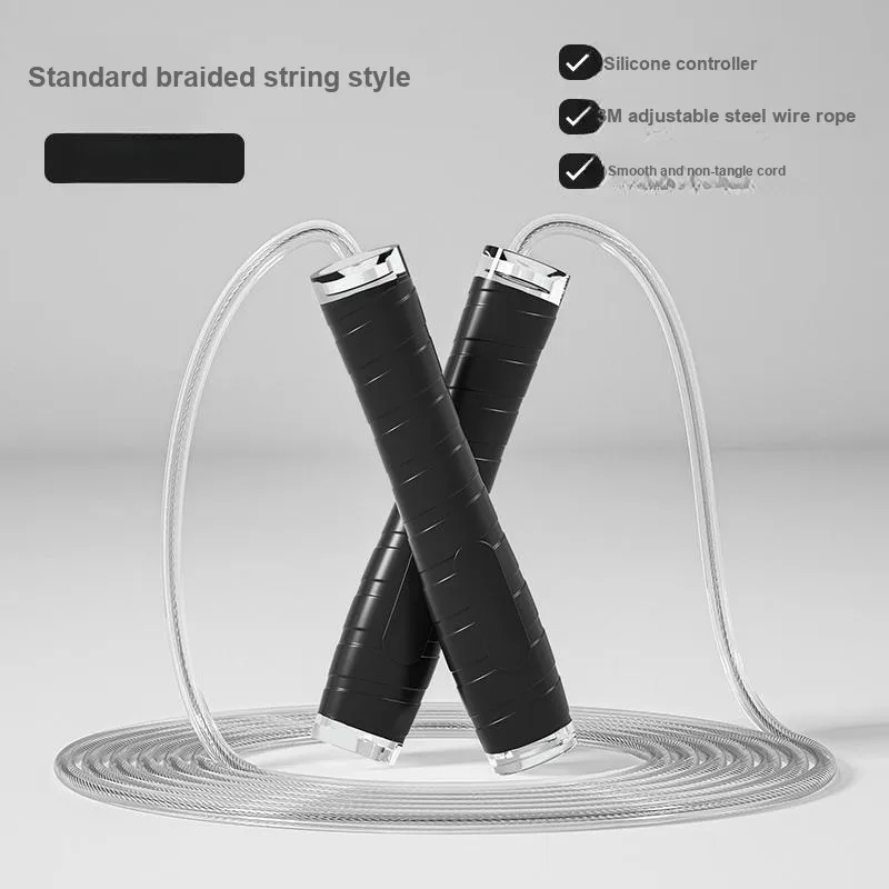 LEACCO Aerobic Fat Reduction Mechanical Counting Jump Ropes Adults PVC Steel Wire Rope, Silicone Controller 3m-5
