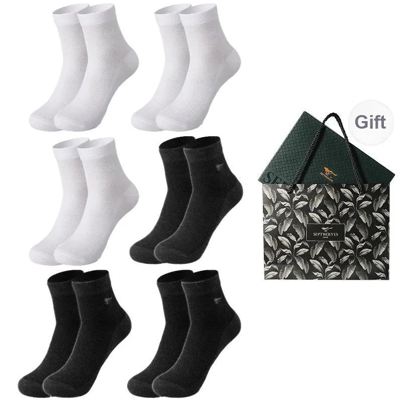 SEPTWOLVES Ankle Socks Men's Gift Box Of 6 Doubles-60