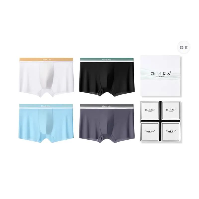 Cheekkiss Underwear Gift Box Men's Extra Thin Breathable Boxer Shorts Comfortable Four Way Stretch Shorts-9