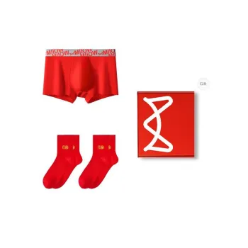 MIIOW Underpants Men's 1 Pack Underpants+2 Pairs Of Socks, Gift Box Set