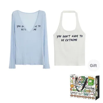 Dippanis T Shirt Women's Blue T Shirt+Camisole