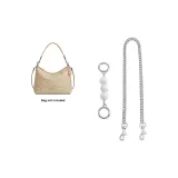Silver Round Buckle White Pearl 2-Piece Set[13.5cm+47cm]
