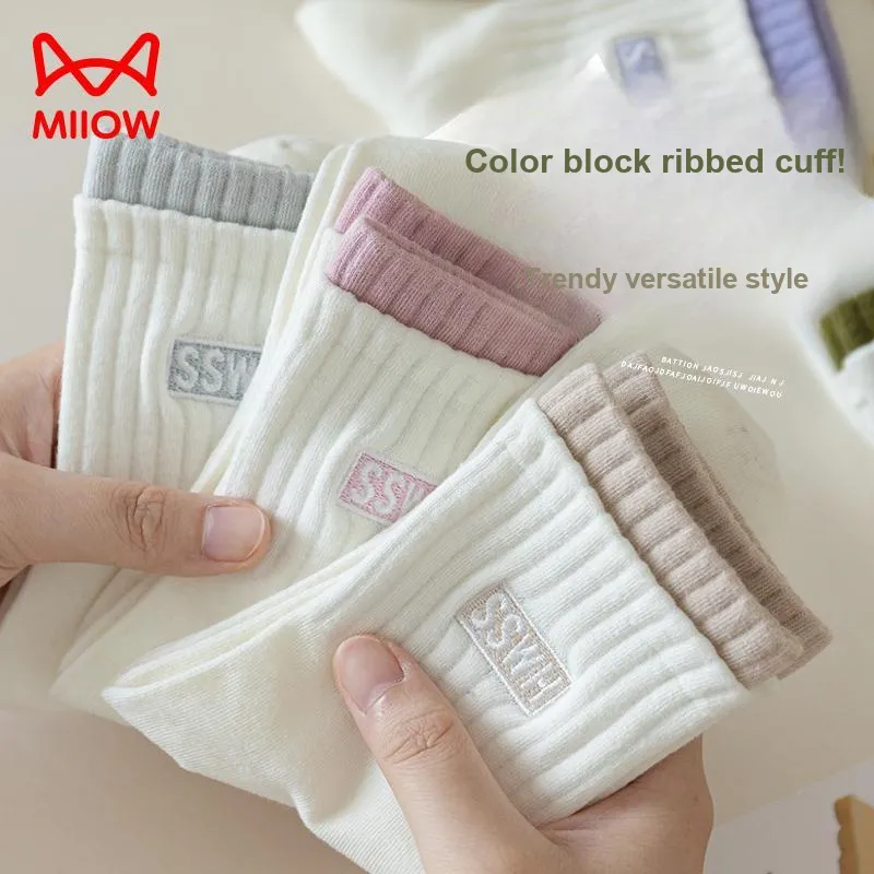 MIIOW Mid Calf Socks Women's Combo Set-1
