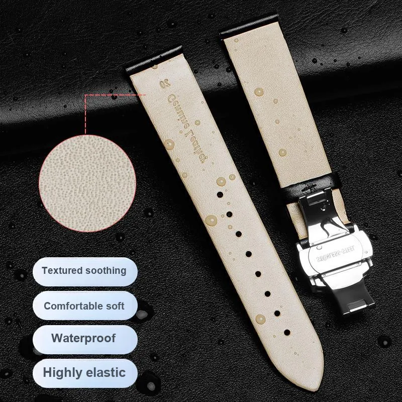 WOALMORN ARMANI Compatibility Watch Band Genuine Leather Material-2