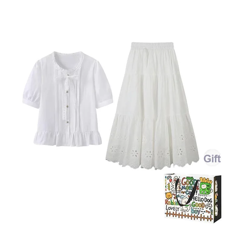 Dippanis Two Piece Skirt Sets Women's-0