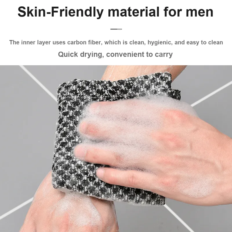 JIAOXUEFEI Coarse Sand Long And Thick Back Scrubber Towel With Activated Carbon For Deep Cleaning And Exfoliation-1