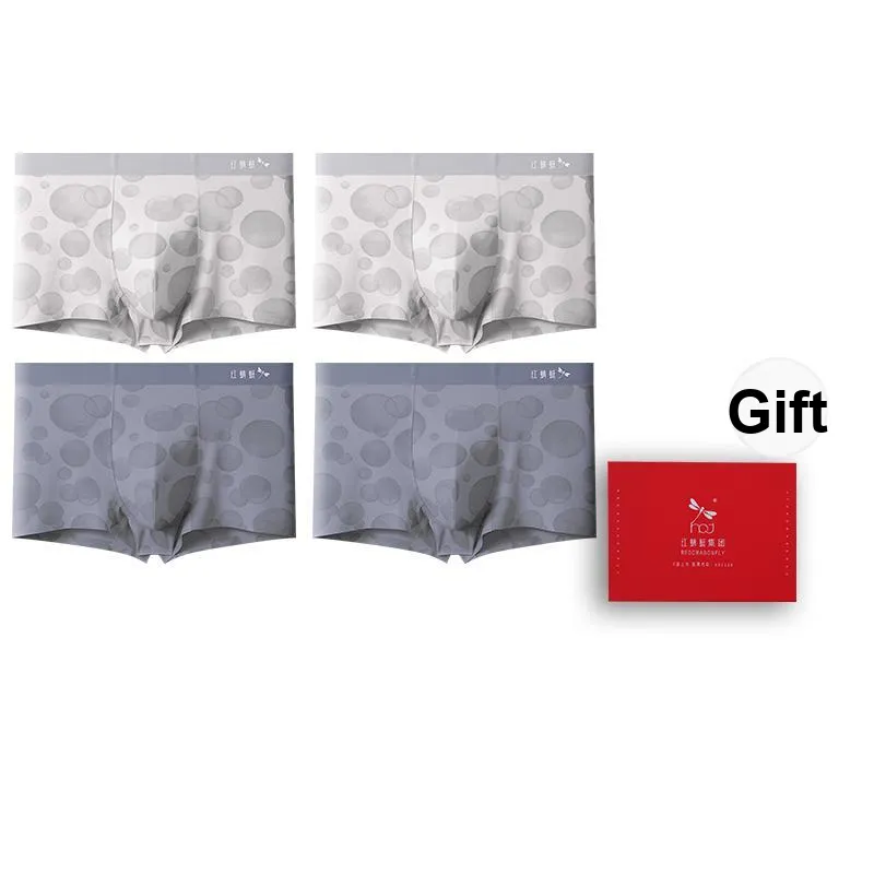 RED DRAGONFLY Ice Silk Panties Men's 4 Piece Gift Box Sets