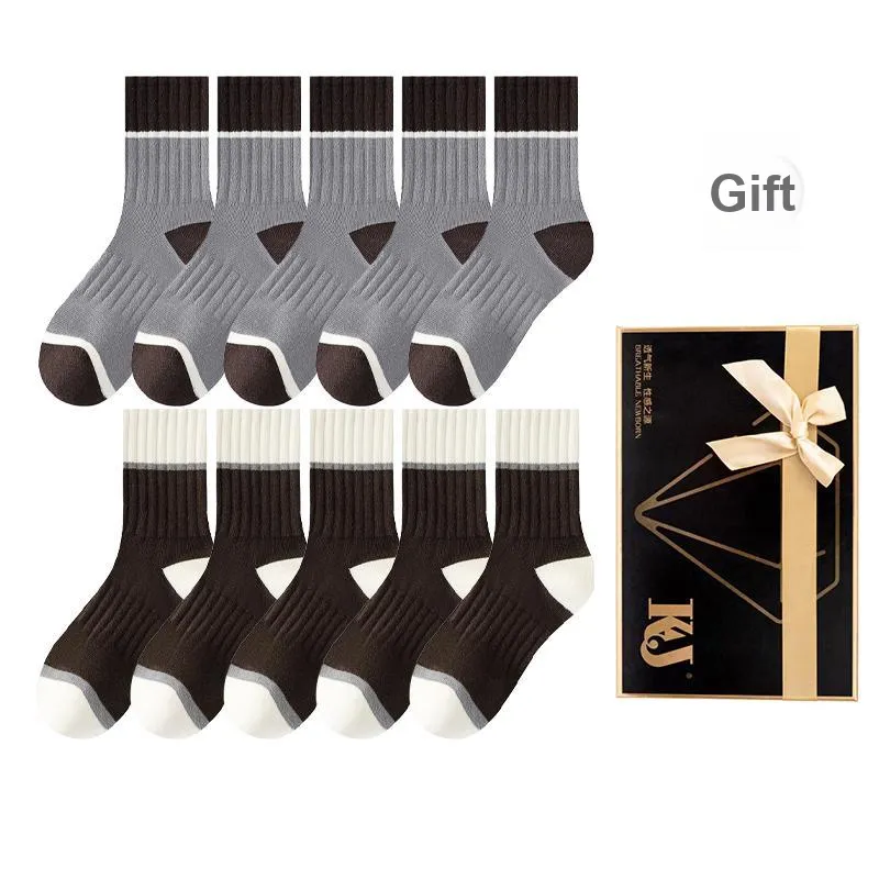 KJ Mid Calf Socks Men's Gift Box Combination Mixed Color-91