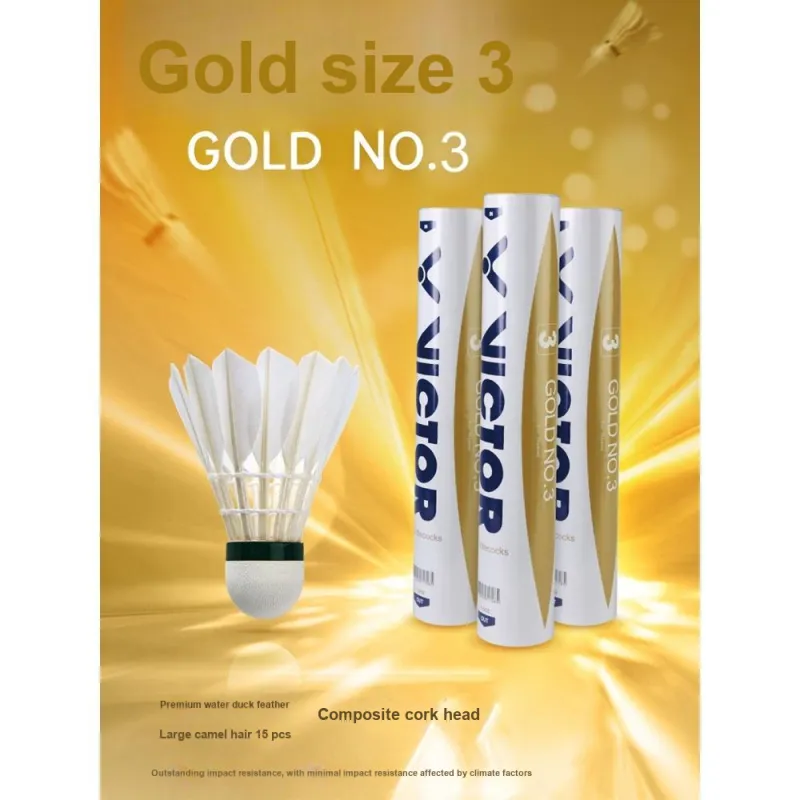 VICTOR Duck Feather Shuttlecock 12 Pack Water Duck Feather Shuttlecocks-1