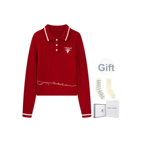 Charlie Luciano Красная коробка + носки случайный стиль унисекс свитера