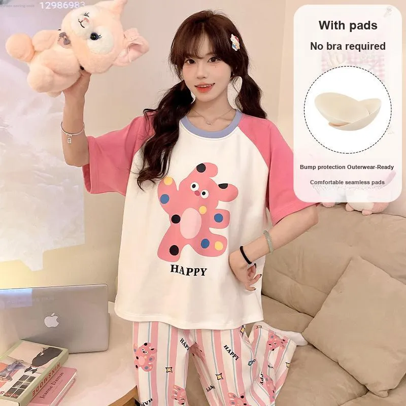 XIAFENYAN Pajama Set Women's Pink-1