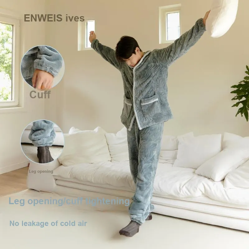 ENWEIS Pajama Set Men's Ink Shadow Blue-4